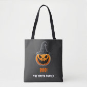 Halloween Pumpkin "BOO" - Personalisierter Name Tasche (Vorderseite)