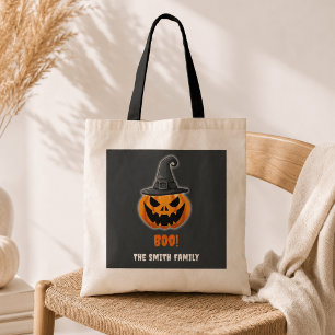 Halloween Pumpkin "BOO" - Personalisierter Name Tragetasche
