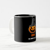 Halloween Pumpkin "BOO" - Personalisierter Name Zweifarbige Tasse (Vorderseite Links)