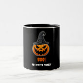 Halloween Pumpkin "BOO" - Personalisierter Name Zweifarbige Tasse (Mittel)
