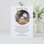 Halloween Pumpkin Boom Babydusche Dankeskarte (Stehend Vorderseite)