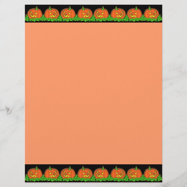 Halloween Pumpkin Border Briefbogen (Vorderseite)