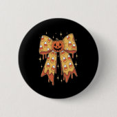 Halloween Pumpkin Bow Candy Corn Button (Vorderseite)