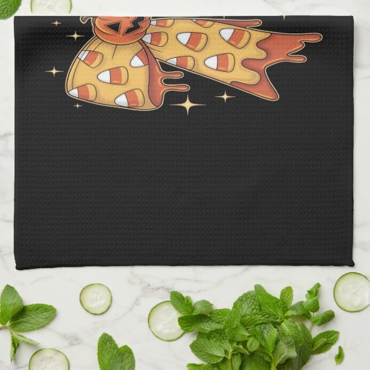 Halloween Pumpkin Bow Candy Corn Geschirrtuch (Gefaltet)