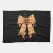 Halloween Pumpkin Bow Candy Corn Geschirrtuch (Horizontal)