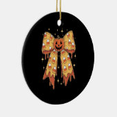 Halloween Pumpkin Bow Candy Corn Keramik Ornament (Rechts)