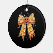 Halloween Pumpkin Bow Candy Corn Keramik Ornament
