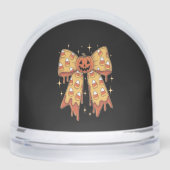 Halloween Pumpkin Bow Candy Corn Schneekugeln (Vorderseite)