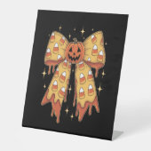 Halloween Pumpkin Bow Candy Corn Sockelschild (Vorderseite)