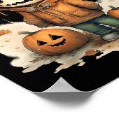 Halloween Pumpkin Boy Halloween Kinderkind Junge Poster (Ecke)