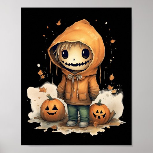 Halloween Pumpkin Boy Halloween Kinderkind Junge Poster (Vorne)