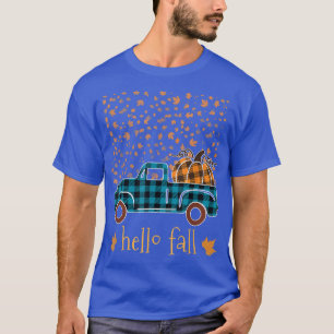 Halloween Pumpkin Buffalo Kariert Truck Hallo Fall T-Shirt