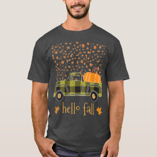 Halloween Pumpkin Buffalo Kariert Truck Hallo Tree T-Shirt