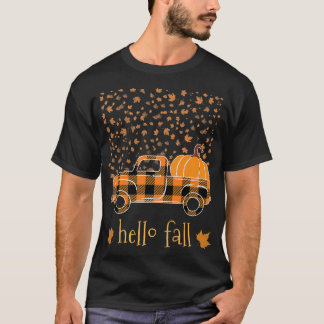 Halloween Pumpkin Buffalo Kariert Truck Hallo Tree T-Shirt