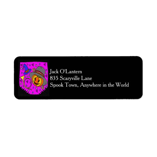 Halloween Pumpkin Bugle Lila Rücksendeadresse (Vorne)