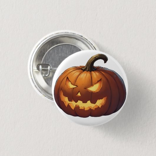 Halloween Pumpkin Button (Vorne & Hinten)