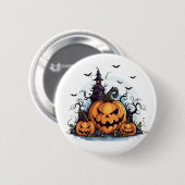Halloween Pumpkin-Button Button (Vorne & Hinten)