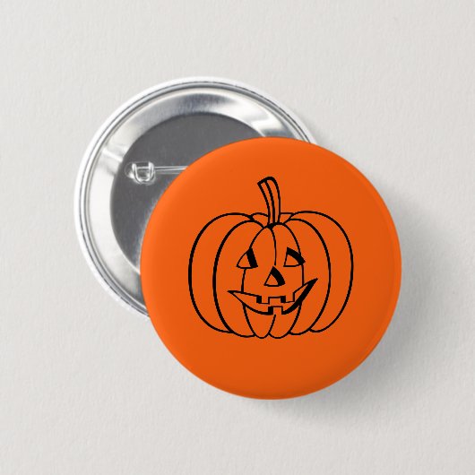 Halloween Pumpkin-Button Button (Vorne & Hinten)