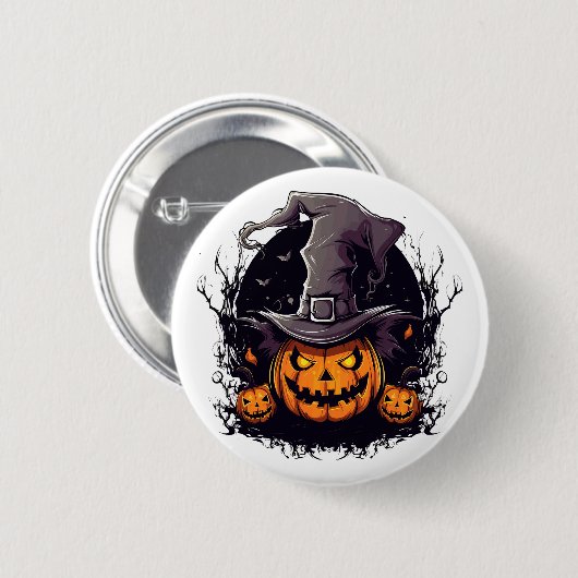 Halloween Pumpkin-Button Button (Vorne & Hinten)
