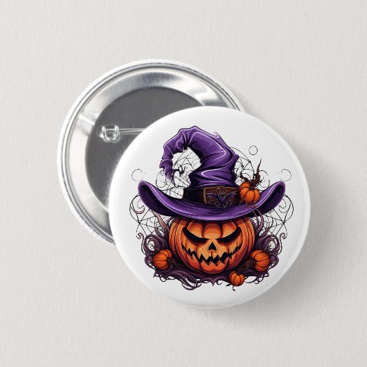 Halloween Pumpkin-Button Button (Vorne & Hinten)