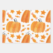 Halloween Pumpkin & Candies Trick or Treattern Geschenkpapier Set (Vorderseite)