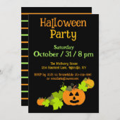 Halloween Pumpkin Carving Black Orange Green Party Einladung (Vorne/Hinten)