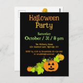 Halloween Pumpkin Carving Black Orange Green Party Postkarte (Vorne/Hinten)