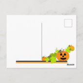 Halloween Pumpkin Carving Black Orange Green Party Postkarte (Rückseite)