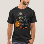 Halloween Pumpkin Carving Cat T-Shirt (Vorderseite)