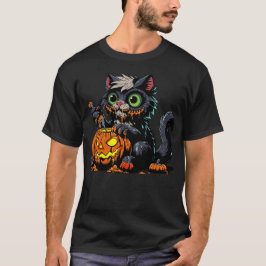 Halloween Pumpkin Carving Cat T-Shirt