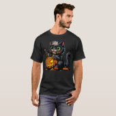 Halloween Pumpkin Carving Cat T-Shirt (Vorne ganz)
