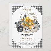 Halloween Pumpkin Carving Party Bauernhof Pumpkins Einladung (Vorderseite)