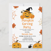 Halloween Pumpkin Carving Party Einladung (Vorderseite)