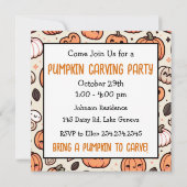 Halloween Pumpkin Carving Party Einladung (Rückseite)
