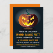 Halloween Pumpkin Carving Party Einladung (Vorne/Hinten)