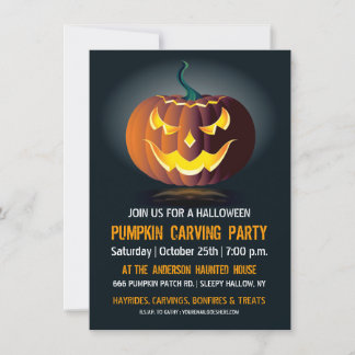Halloween Pumpkin Carving Party Einladung