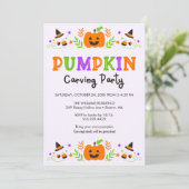 Halloween Pumpkin Carving Party Einladung (Stehend Vorderseite)
