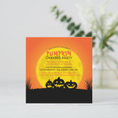 Halloween Pumpkin Carving Party Einladung (Stehend Vorderseite)