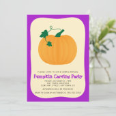 Halloween Pumpkin Carving Party Einladung (Stehend Vorderseite)