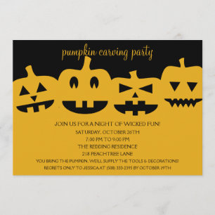 Halloween Pumpkin Carving Party Einladungen