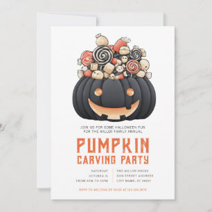 Halloween Pumpkin Carving Party Einladungen