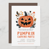 Halloween Pumpkin Carving Party Einladungen (Vorne/Hinten)