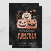 Halloween Pumpkin Carving Party Einladungen (Vorne/Hinten)