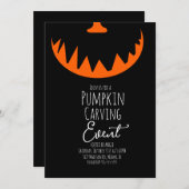 Halloween Pumpkin Carving Party Event Spooky Einladung (Vorne/Hinten)