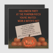 Halloween Pumpkin Carving Party Magneteinladung (Vorne/Hinten)
