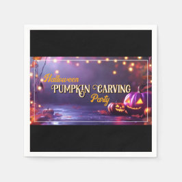 Halloween Pumpkin Carving Party Napkins Serviette
