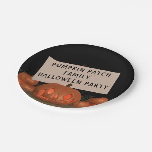 Halloween Pumpkin Carving Party Paper Teller (Schrägansicht)