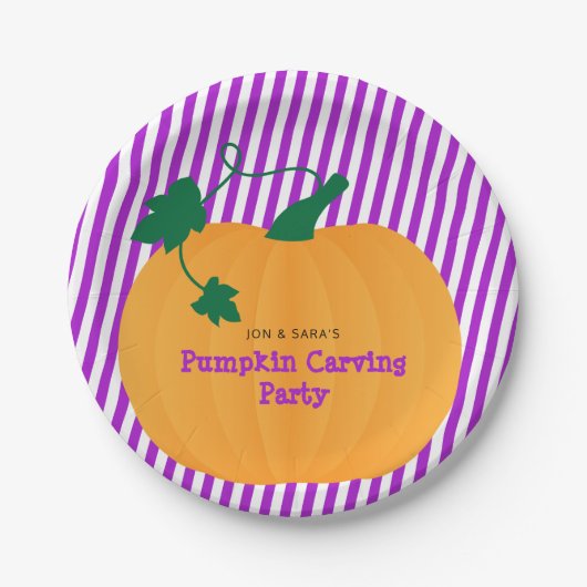 Halloween Pumpkin Carving Party Pappteller (Vorderseite)