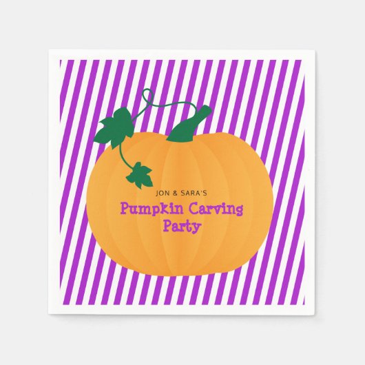 Halloween Pumpkin Carving Party Serviette (Vorderseite)