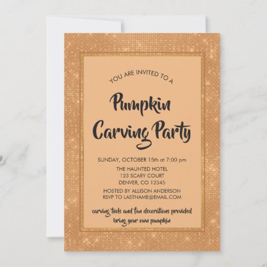 Halloween Pumpkin Carving Party Unicorn Einladung (Rückseite)